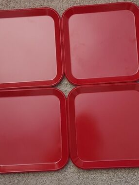 Red Melamine 4 Piece Set of Square Salad Luncheon Plates 8.5 Inch Target